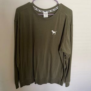 Victoria’s Secret PINK, Large, Light Sweatshirt, Olive Green.
